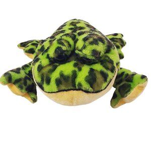 Ganz Webkinz Bullfrog Plush 9” Green Bean Bag Plush Stuff Doll Frog